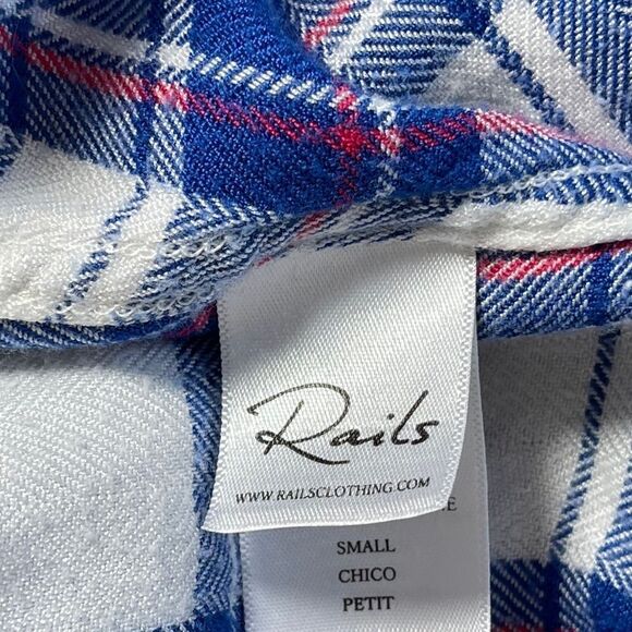 Rails Hunter White/Blue/Raspberry Flannel Button Down Shirt Sz S - Picture 6 of 10
